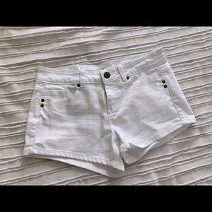 White jean shorts